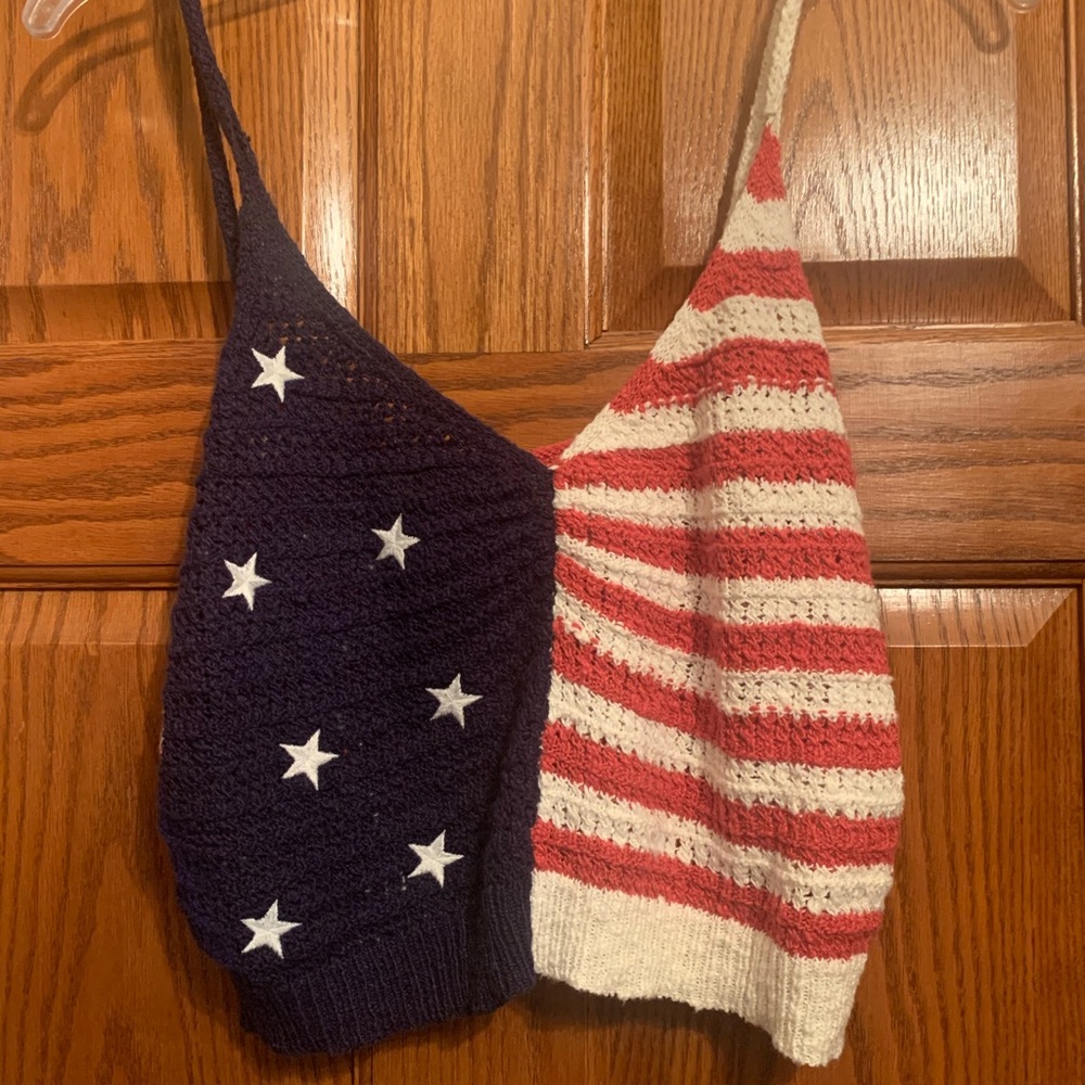 Crochet American Flag Top